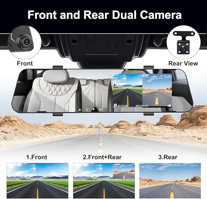 CAMARA RETROVISOR CON CARPLAY Y ANDROID AUTO