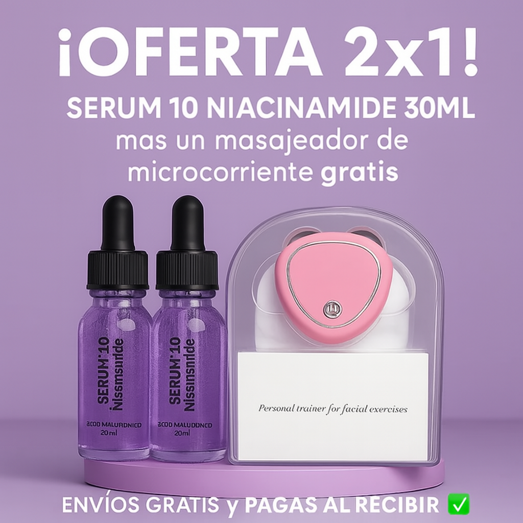 NIAMINACIDE 2X1 + MASAJEADOR FACIL DE MICROCORRIENTE GRATIS!