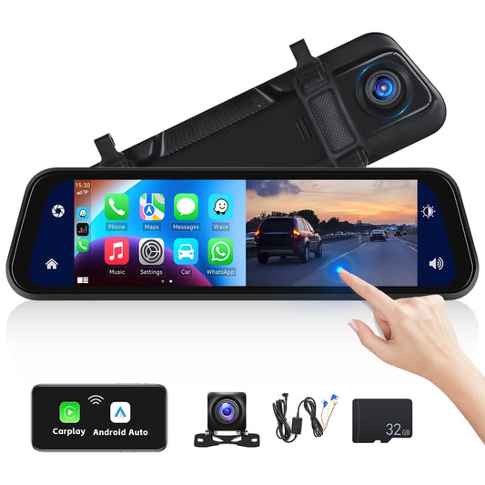 CAMARA RETROVISOR CON CARPLAY Y ANDROID AUTO