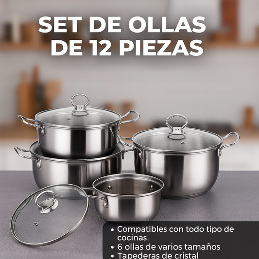 SET DE OLLAS | 12 PIEZAS